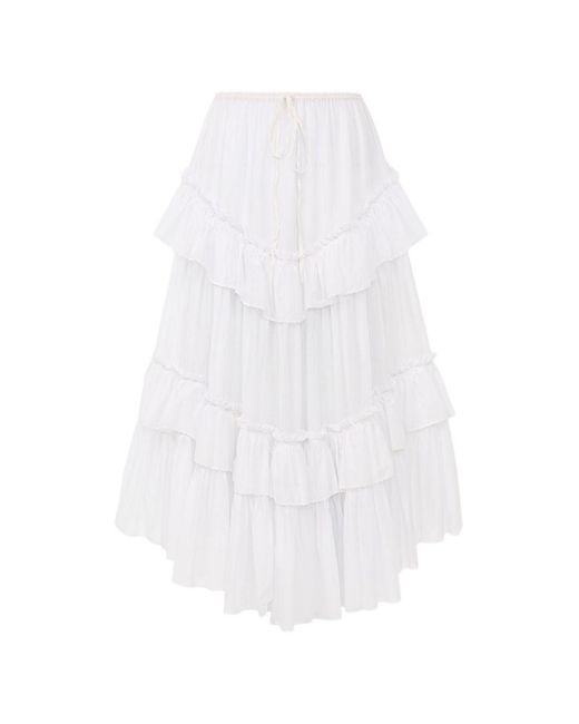 Chloé White Cotton Maxi Skirt