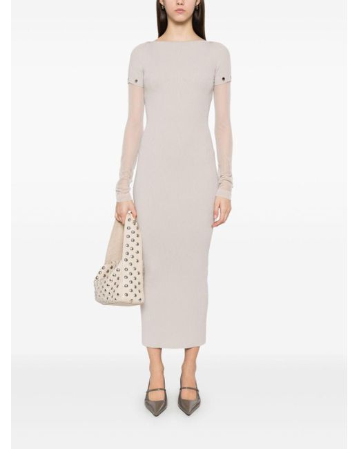 Sportmax White Knitted Long Dress