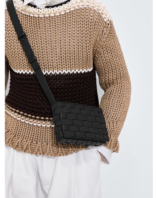 Bottega Veneta Black Orto Messenger Bag for men