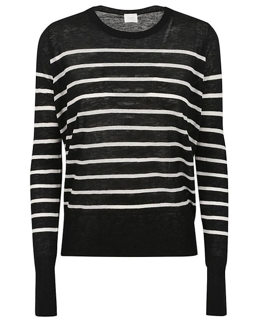 C.t. Plage Black Wool Striped Sweater