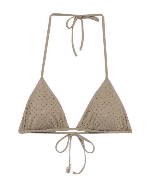 Fisico Natural Triangle Bikini With Crystals
