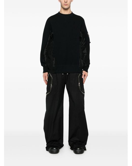 Sacai Black Cotton Blend Sweater for men