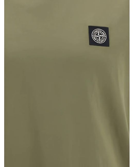 Stone Island Green Logo T-Shirt for men