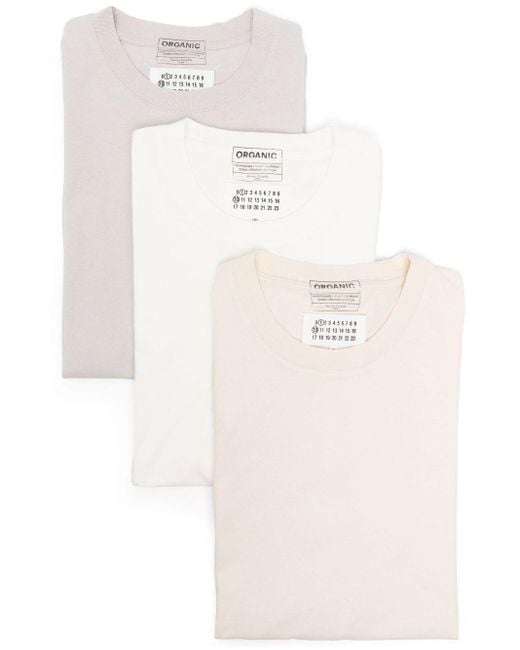 Maison Margiela White Pack Of 3 Cotton T-shirts for men