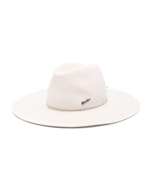 Borsalino White Alessandria Fur Felt Fedora Hat for men