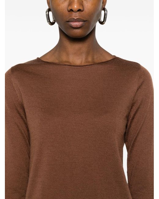 Be You Brown Cashmere And Silk Blend Sweater