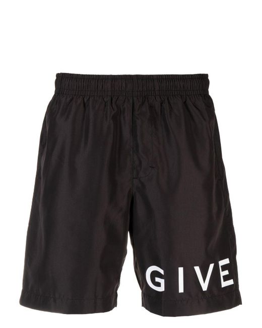 Givenchy Black Logo Swim Shorts for men
