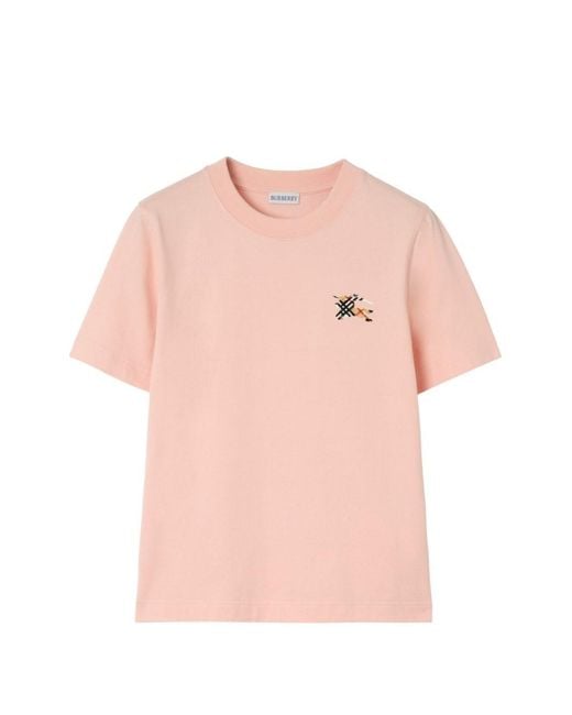 Burberry Pink Logo Cotton T-Shirt