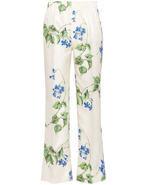 Prada Multicolor Floral Twill Trousers