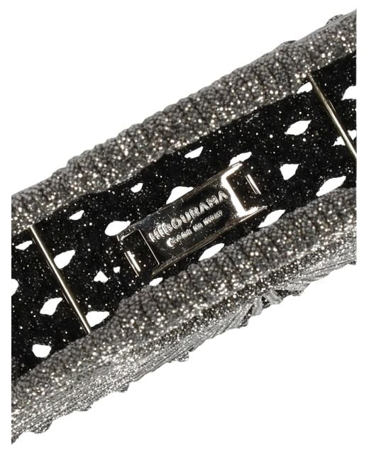 HIBOURAMA Gray Jaya Crystal-Embellished Woven Tote Bag