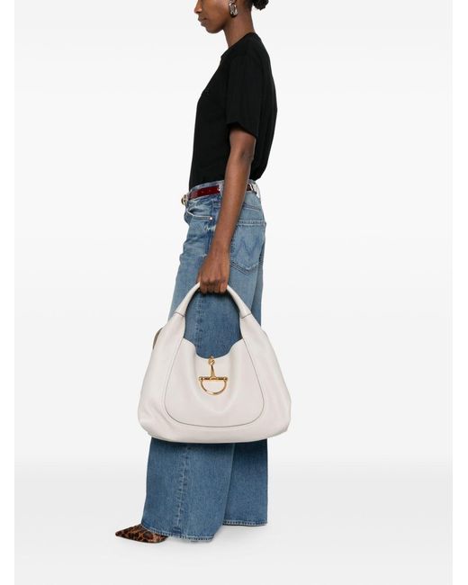 Gucci White Softbit Leather Shoulder Bag
