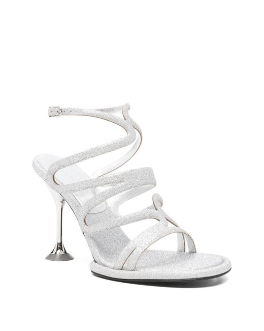 Sergio Rossi White Glittered Heels