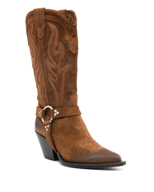 Sonora Boots Brown Santa Fe Belted Suede Boots