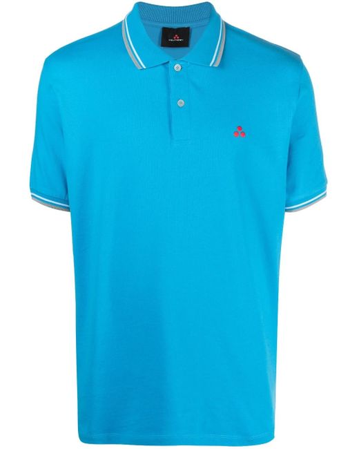 Peuterey Short-sleeve Cotton Polo-shirt in Blue for Men | Lyst
