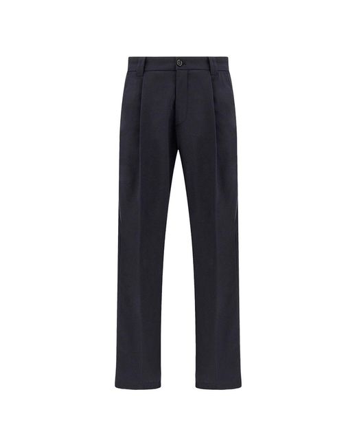 Paul & Shark Blue Pleated Trousers for men