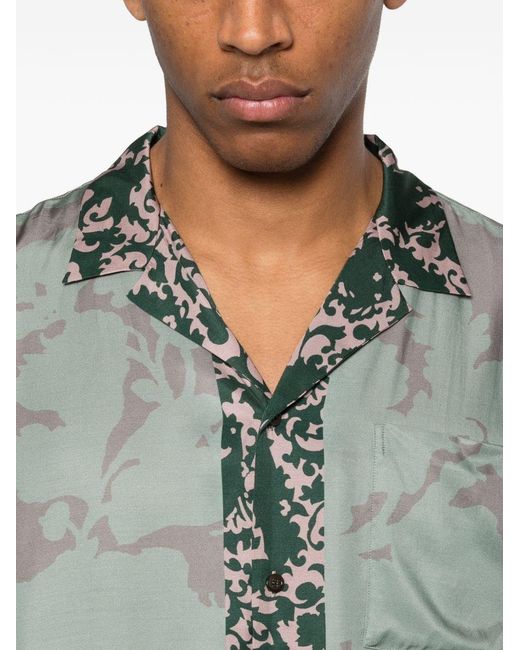 Dries Van Noten Gray Carltone Shirt for men