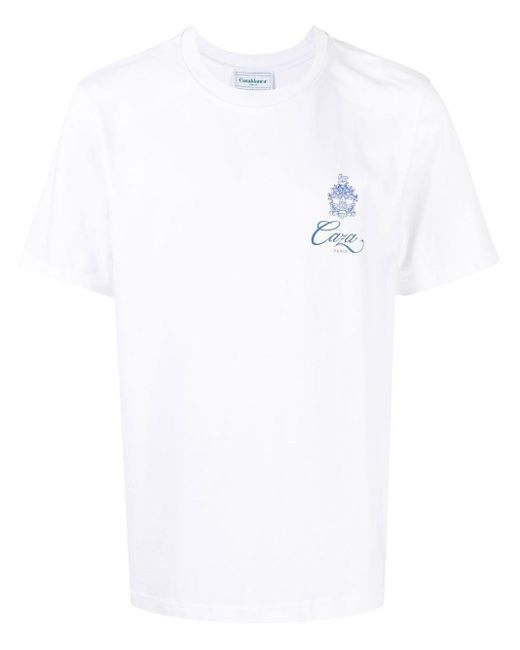 CASABLANCA White Embleme De Caza Logo-print T-shirt for men