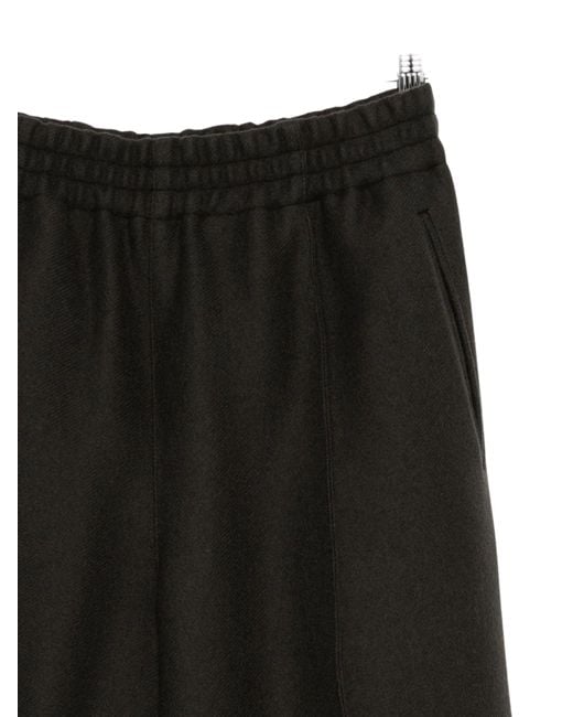 AMI Black Wool Wide-Leg Trousers for men