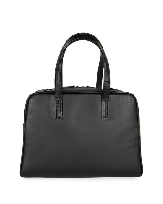 MIZUIRO Black Medium Leather Boston Bag