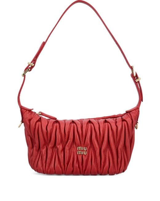 Miu Miu Red Matelassé Leather Mini Bag