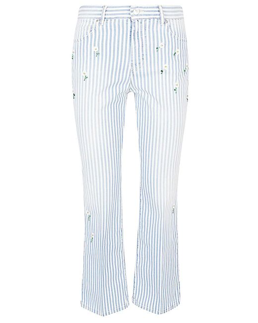 I LOVE MY PANTS White Striped Cotton Trousers
