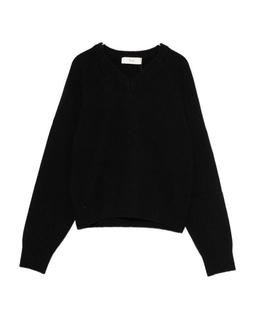 DUNST Black Wool V-Necked Sweater