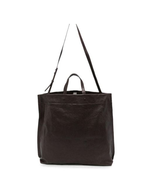 Lihann George Black Matti Leather Tote Bag