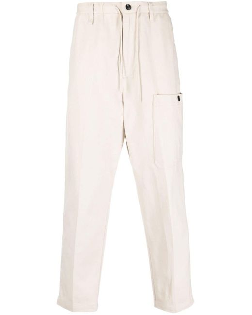 Emporio Armani White Cotton Chino Trousers for men