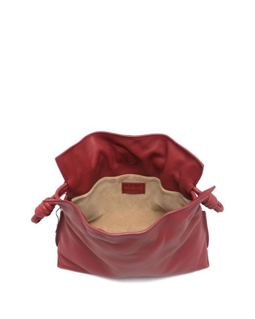 Loewe Red Mini Flamenco Drawstring Clutch Bag
