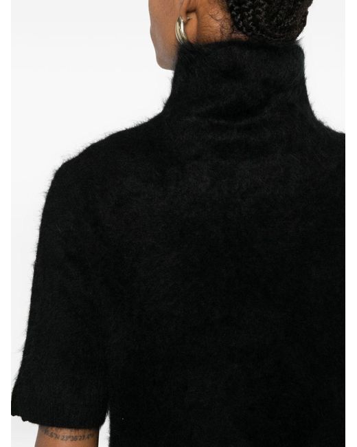 Soft Goat Black Cashmere Turtle-Neck Sweater