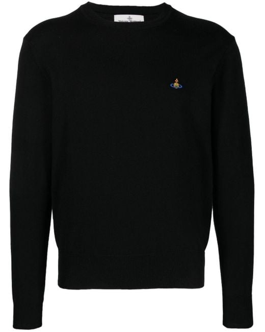 Vivienne Westwood Black Orb Logo Sweater for men