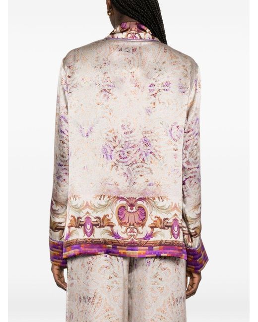 Pierre Louis Mascia Pink Printed Silk Jacket