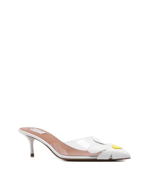 Alaïa White Bloom Mules