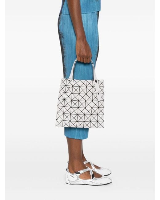 Issey Miyake White Prism Geometric-Pattern Tote Bag