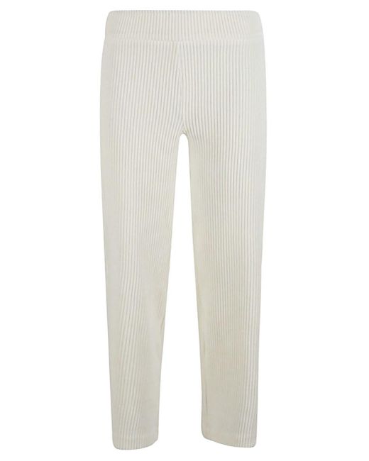 Pantalone Crop In Velluto A Coste di Avenue Montaigne in White