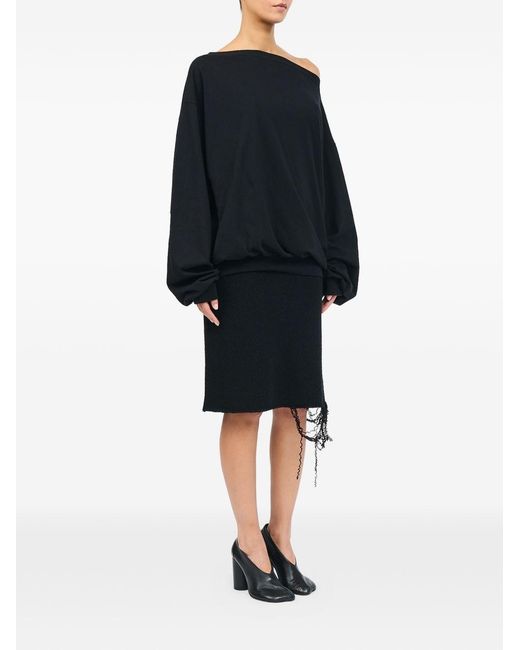 MM6 by Maison Margiela Black Cotton Oversized Top