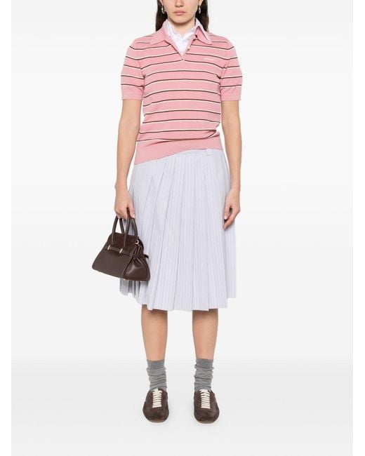 Miu Miu White Cotton Midi Skirt