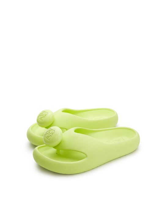 Loewe-Paulas Ibiza Green Rubber Thong Slides