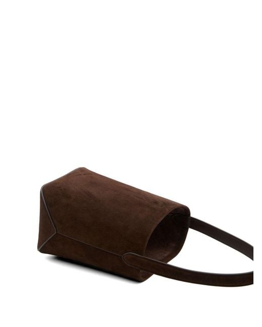 The Row White Park Tote Small Suede Leather Tote