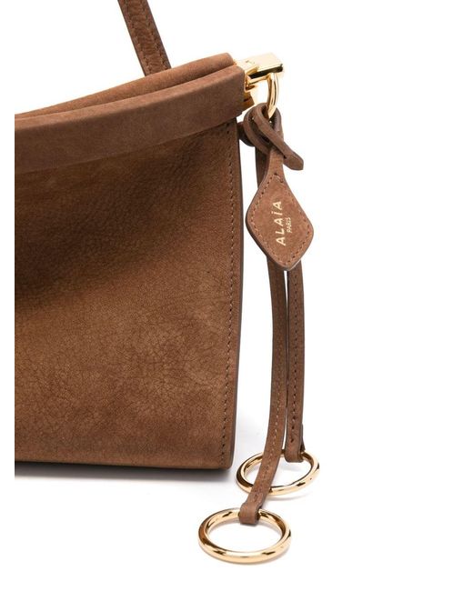 Alaïa Brown Le Click East West Medium Leather Shoulder Bag
