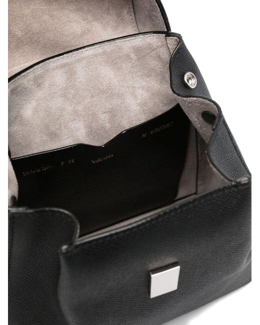 Valextra Black Iside Mini Leather Backpack