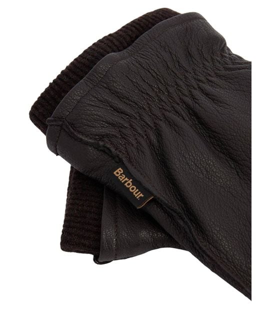 Barbour Black Highfield Gloves for men