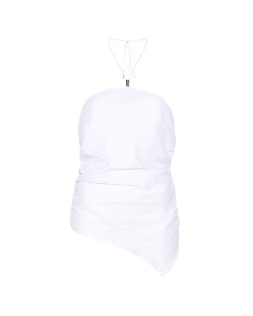 Semicouture White Becka Linen Top