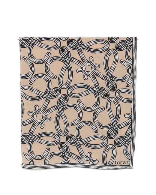 Loewe Natural Printed Silk Scarf