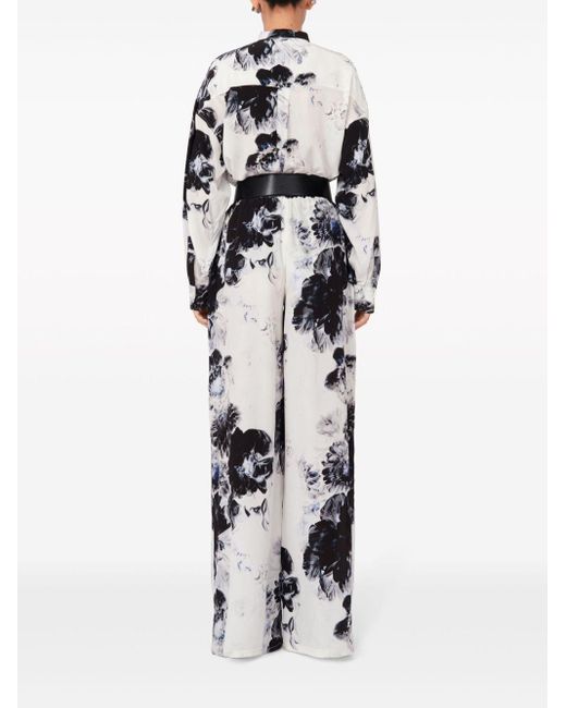 Alexander McQueen White Floral Trousers