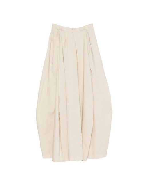 Jucca White Pleated Maxi Skirt