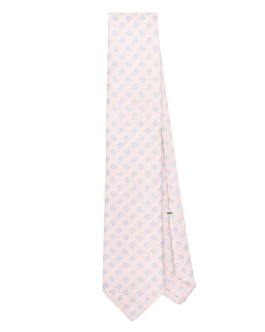 Cravatta Misto Seta- Uomo di Luigi Borrelli Napoli in Pink da Uomo