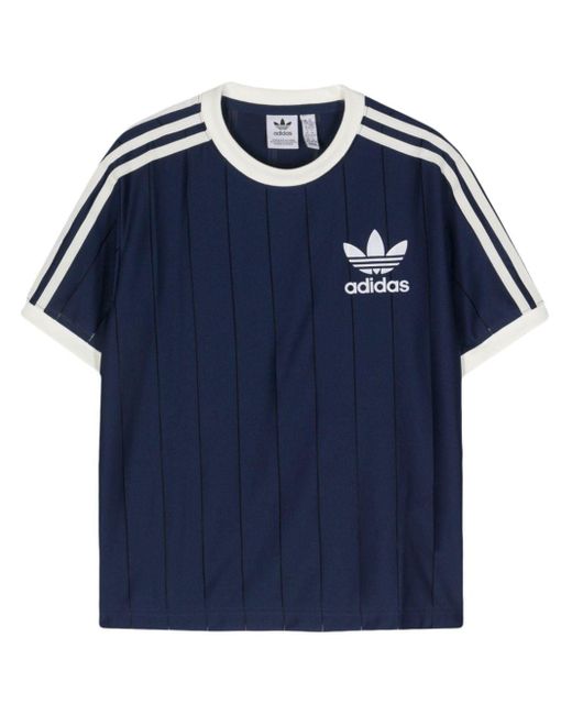 Adidas Blue 3 Stripes-logo T-shirt