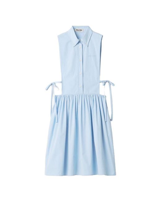 Miu Miu Blue Cotton Shirtdress