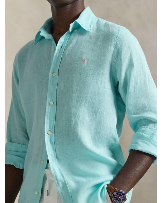 Polo Ralph Lauren Blue Long Sleeves Sport Shirt for men